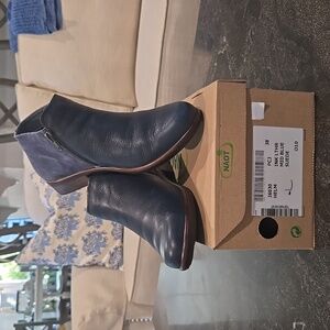 Naot Helm Blue Suede Ankle Boots